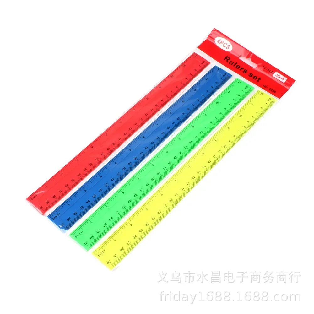 4-Piece Colorful Ruler Set