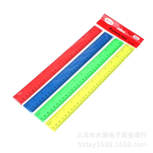 4-Piece Colorful Ruler Set