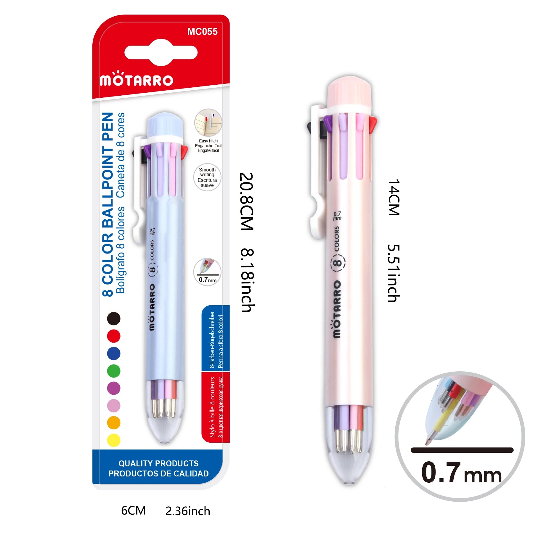 Storage Ball-Point Pen 8 colors