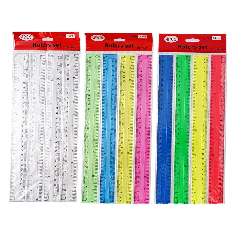 4-Piece Colorful Ruler Set