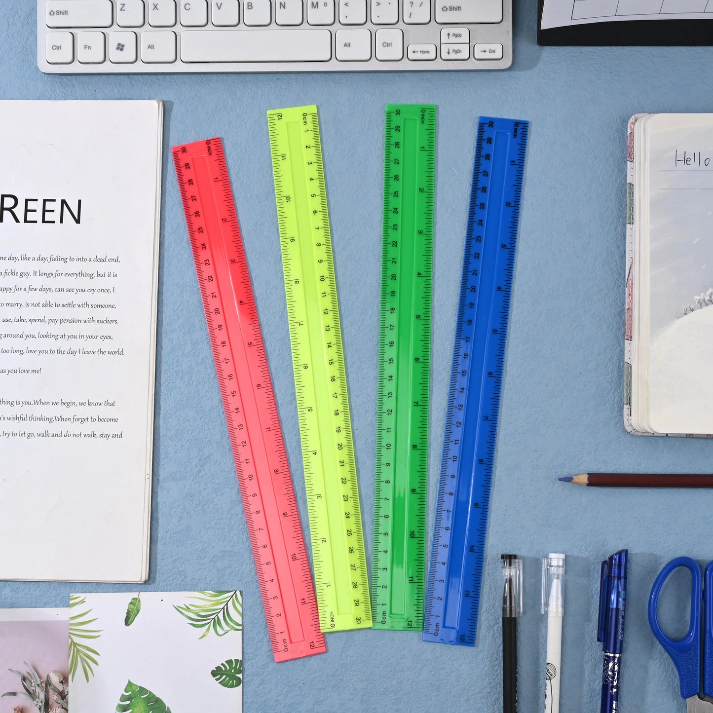 4-Piece Colorful Ruler Set