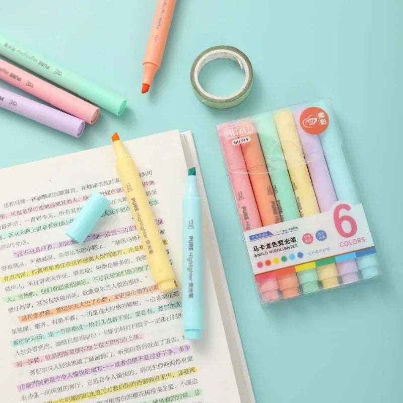 6-Piece Pastel Highlighter Set